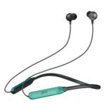 pTron InTunes Classic Bluetooth 5.2 Wireless in-Ear Headphones with Mic, 24H Playback, 13mm Driver, Fast Charging Type-C Neckband, Dual Pairing, Voice Assist & IPX4 Water Resistant (Jet Black/Green)