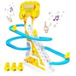 Duck Slide Toy Set – Automatic Climbing Ducklings Race Track with Lights & Music | Cute Cartoon Escalator Toy for Toddlers & Kids | Includes 3 Ducks | Fun Educational Gift