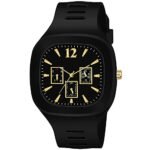 SELLORIA White dial Square Shape Analog and with Digital Silicon Strap Stylish Designer Watch Kids