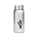 MILTON Aqua 500 Stainless Steel Water Bottle 500 ml, Single Walled, ISI Certified I Leak Proof Lid, Rust Proof I For School, Office, Gym I Silver