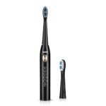 AGARO COSMIC LITE Sonic Electric Tooth Brush For Adults With 5 Modes, 2 Brush Heads & Rechargeable With 4 Hours Charge Lasting Up To 25 Days, Power Toothbrush, (Black)