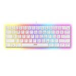 Ant Esports MK1200 Mini 60% Wired Mechanical Gaming Keyboard – Red Switch, Rainbow Backlit, 61 Keys, Anti-Ghosting, USB, Compact TKL – Compatible with Windows, macOS, PS5, Xbox, Laptop & PC (White)