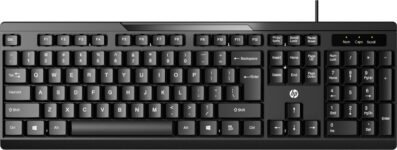 HP AB3C9AA Wired USB Standard Multi-device Keyboard Compatible with Desktop, Laptop, Mac(Black)