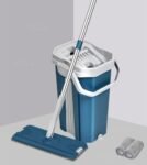 STELLIX Moppers for Cleaning Floor| Mop Bucket for Home & Kitchen| Flat Mop with Telescopic Mopping Stick| Floor Cleaners Pocha Mob for Wet & Dry Cleaning Supplies with 2 Microfiber Pad| Large Blue