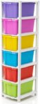J K INTERNATIONAL 6 Compartments Plastic Modular Drawer System for Home, Office(Multicolor)
