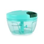Cello Magic Hand Vegetable Slicer Small | Multi Utility | 3 Stainless Steel Blades | Vegetable and Fruits | 15 Cuts One Pull | (Blade, Whipper) | 450 ml| Green