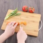 Shopeleven Bamboo Wood Chopping Cutting Board for Kitchen Vegetables, Fruits & Cheese, BPA Free, Eco-Friendly, Anti-Microbial | Wooden Chopping Board with Handle (Pack of 1)