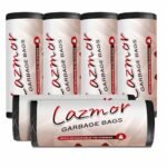 Lazmor Premium Biodegradable Garbage Bags | Medium | 180 Count | 19×21 inches | 48×54 cm | Black | For Dry & Wet waste | 30 bags/roll (Pack of 6) | Dustbin Bag | Trash Bag | Waste Bag