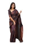 Yashika Women’s Banarasi Cotton Silk Jacquard Saree (MUDRA Purple
