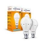 Wipro Garnet 12w LED Emergency Bulb | Cool Day White (6500K) | B22 LED Bulb Base | Inverter Bulb for home, with 4 Hours battery back up| Li-ion Battery | Over charging Protection | Pack of 2
