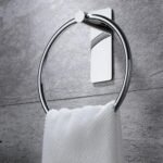 iSTAR Stainless Steel Self Adhesive Round Towel Ring | No Drilling Wall Mounted Bathroom Accessories | Durable Napkin Hand Towel Holder for Kitchen, Wash Basin, Home and Hotels (Chrome Finish)