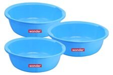 Wonder Platic Tub 20 Heavy Quality Tub, Set of 3 pc Tub 16 LTR, Blue Color, Made in India KBS04385