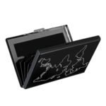 Storite 6 Slot RFID Metal Credit Card Holder Wallet for Men Women (Black Laser Print World Map-6.5 x 1.3 x 9.5 cm)