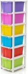 J K INTERNATIONAL 6 Compartments Plastic Modular Drawer(Multicolor)