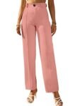 SWADESI STUFF Women’s High-Waisted Pant |Bell Bottom Trendy Retro-Chic Trousers – Perfect for Every Occasion – Peach (M)