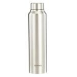 Amazon Brand – Solimo Stainless Steel Water Bottle | BIS-Approved | 900ml (Silver Steel Finish)