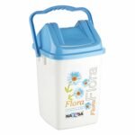 Nayasa Swing Bin No 114 Without Inner Bucket with Floral Print, Multi Purpose Dustbin, Blue