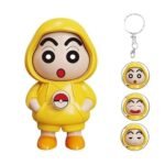 WOYAX Shinchan Face Changing Keychain with 3 Expressions 3D Cartoon Character ABS Toy Key Holder Unisex Keychain for Bags, Cars & Gifts Cute Action Figure for Kids & Adults