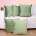 BRICK HOME Single Side Quilted Velvet Cushion Cover Set of 5 (16 x 16 Inches)