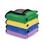 Outlay Home Microfiber Multi-purpose Double Sided Vehicle Cleaning Cloth/Towel 800 GSM – Multicolor, 40X30 CM (Set of 4)
