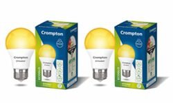 Crompton Dyna Ray 7W Round E27 LED Warm White Pack of 2