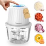 Yelogash 400ML Rechargeable Mini Electric Chopper with 6 Stainless Steel Blades, Chopper Electric for Kitchen, Onion Chopper, Food Processor for Ginger, Garlic, Mint Leaves, Portable Design