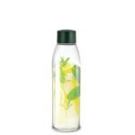 CELLO Hydra 900 Glass Fridge Water Bottle with Plastic Cap 875ml, Olive Green | Leakproof & Durable | Wide Mouth, Easy To Clean | Easy Grip Glass Water Bottle For Kitchen, Home, Office, Gym, Travel