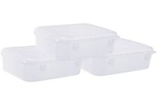 Wonder Homeware Santro33 Plastic Container for Home/Kitchen/Office, Set of 3, Transparent Color, Made in India, KBS02742