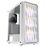 Antec NX292 Elite White ATX Mid-Tower Case, Tempered Glass Side Panel, Full Side View, Pre-Installed 3 x 120mm Fixed RGB in Front 1x 1 x 120mm Fixed RGB in Rear