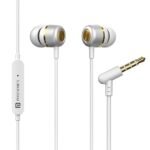 Portronics Conch 10 in Ear Wired Earphone with Mic, 3.5mm Jack, Power Audio, in line Control, Water Resistant, Anti Tangle Wire, Sound Isolation, Comfort Fit(White)