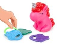 Ratna’s Squeezy Unicorn with Teether Bath Toys with Sound for Kids (Assorted Colours)