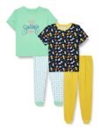 MINITATU Navy.Green Half Sleeves Unisex Baby Cotton T-Shirt & Pajamas Set Pack of 2 Age – 6-9 Months (Peb404550)