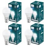 PHILIPS Multi – Wattage LED Bulb | 2 Wattages (9w, 0.5w) In 1 LED Bulb | Colour : Crystal White, Pack Of 4