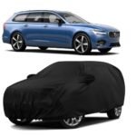 Sulfar 100% Water Resistant Car Body Cover Compatible with Mirror for Volvo V90 (Triple Stitched, Full Bottom Elastic, Black)