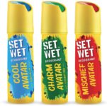 SET WET Cool, Charm and Mischief Avatar Deodorant Spray – For Men(450 ml, Pack of 3)