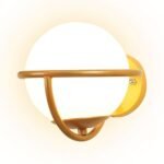 TuCasa Golden Metal Decorative Wall Lamp with Glass Globe Holder Type-E-27 (Design 4)
