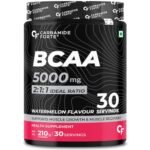 Carbamide Forte BCAA Powder 5000mg | BCAA Supplement For Women & Men Muscle Growth | BCAA Pre Workout & BCAA Intra Workout Supplement For Muscle Recovery | BCAA For Men | BCAA Supplements For Men & Women 7g Serving with Ideal 2:1:1 Ratio | BCAA Watermelon Flavour – 210g Powder