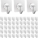 Shalvi Adhesive Hooks for Wall, Sticky Wall Hook for Hangers,Bathroom hangings Hook 50(Pack of 50)