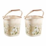 Nayasa Sqr Ring Marble Bathroom Set_Bucket 18 Ltrs 2 Pcs Set_Brown