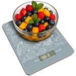 HOMEBASIC Digital Kitchen Weighing Scale 1g-5kg (5 Unit Modes~0.1g Accuracy) Glass Platform, LCD Display, Touch Button, Tare Function, Portable Weight Machine Food Scale for Cooking Baking Diet (GRAY)