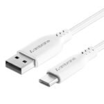 Ambrane Unbreakable 3A Fast Charging 1.5m Braided Type C Cable for Smartphones, Tablets & other Type C devices, 480Mbps Data Sync, Quick Charge 3.0 (RCT15 white)
