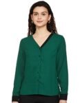 Amazon Brand – Symbol Women’s Regular Fit Shirt (SYMSS22WTOP001_Dk Green L)