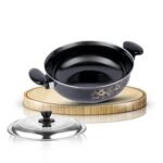 ATEVON Medium Black Cast Iron Kadhai – 26cm Diameter