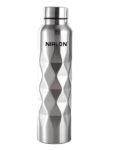NIRLON Stainless Steel Single Wall Diamond Cut Water Bottle/Fridge Refrigerator Bottle/ 100% Leak Proof/Office Bottle/School Bottle, 1000 ML, Set of 1 (FB_Crystal Cool)