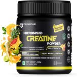 DENZOUR NUTRITION 100% Pure Micronised Creatine Monohydrate | Lab Certified | Enhance Strength Creatine(122 g, Fruit Punch)