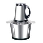 Electric Chopper for Kitchen Use with 3 Attachments, 2 Litre Stainless Steel Meat Mincer, 300W Vegetable Cutter Machine with Garlic Peeler and Egg Whisker, Carrot Grater for Busy Moms