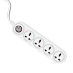 ZEBRONICS PS4200H Power Strip – 4 Universal Sockets | 1500W | LED Indicator with Master Switch | Surge & Spike Protection | 2M Durable Copper Cable | Ideal for Home & Office Use (White)