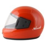 Sage Square Audi Full Face Clear Visor Helmet | ISI Certified | High Standard Safety | Extra Comfort & Stylish (XLarge, Orange Glossy)