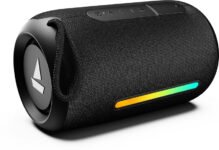 boAt Stone 350 Pro/358 Pro with Dynamic RGB LEDs,12 HRS Playback, IPX5 & TWS Feature 14 W Bluetooth Speaker(Raging Black, Mono Channel)