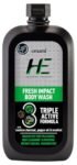 HE Fresh Impact 200ml Body Wash| Shower Gel for Face, Body & Hair| With Bamboo Charcoal, Pepper Oil , Refreshing Menthol | Long Lasting Fragrance | Deep Cleansing, Purifying, Washes Off Fine Pollutants I Paraben Free I For All Skin & Hair Types